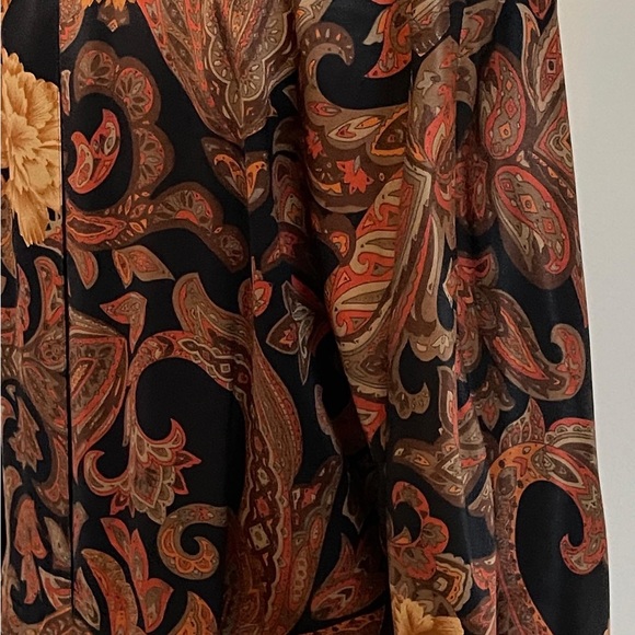 SOLD; ESCADA VINTAGE SILK BLOUSE TUNIC IN BROWN BLACK RUST PAISLEY PRINT 42 - Picture 10 of 10